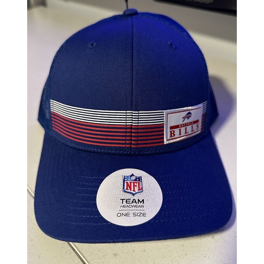 NWTS Buffalo Bills Snapback Truck Hat Cap Mesh NFL Brand Blue Football New